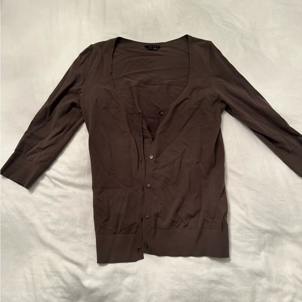 Theory Cardigan Brown Small